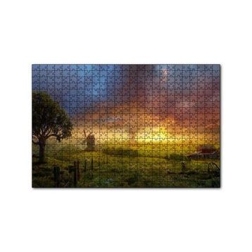 Cakapuzzle Günbatımı Yeldeğirmeni ve Hortum 120 Parça Ahşap Puzzle