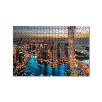 Cakapuzzle Günbatımında Gökdelenler ve Şehir Işıkları Yapboz MDF Puzzle