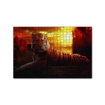 Cakapuzzle Günbatımında Kaplan 120 Parça Ahşap Puzzle