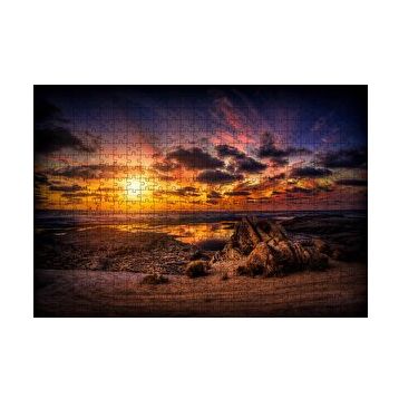 Cakapuzzle Günbatımında Kuşlar ve Bulutlar 120 Parça Ahşap Puzzle