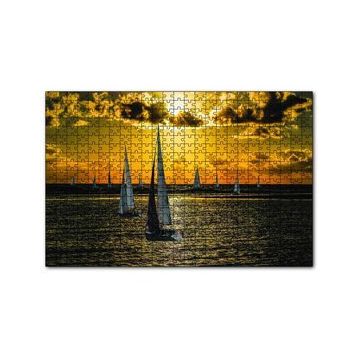 Cakapuzzle Günbatımında Yelkenliler 120 Parça Ahşap Puzzle