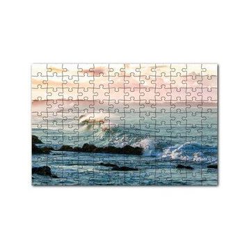 Cakapuzzle Gündoğumunda Okyanus Kıyısı ve Dalgalar 120 Parça Ahşap Puzzle
