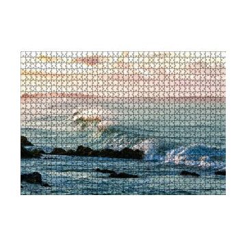 Cakapuzzle Gündoğumunda Okyanus Kıyısı ve Dalgalar 120 Parça Ahşap Puzzle
