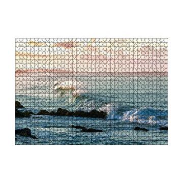 Cakapuzzle Gündoğumunda Okyanus Kıyısı ve Dalgalar 120 Parça Ahşap Puzzle