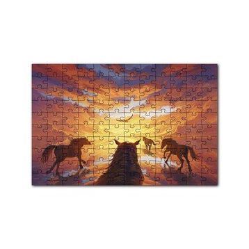 Cakapuzzle Güne Koşan Atlar Fantastik 120 Parça Ahşap Puzzle