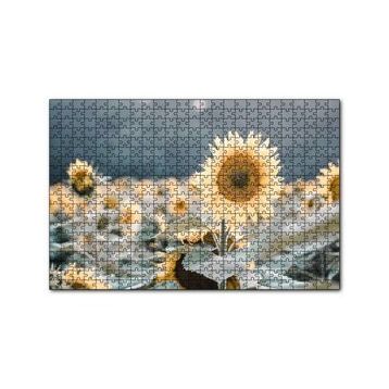 Cakapuzzle Günebakan Çiçeği Flu Arkaplan 120 Parça Ahşap Puzzle