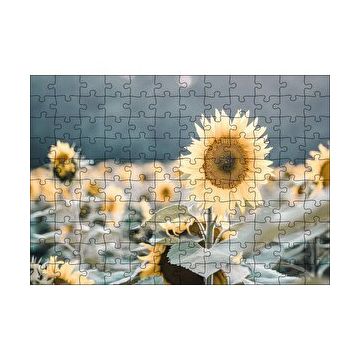 Cakapuzzle Günebakan Çiçeği Flu Arkaplan 120 Parça Ahşap Puzzle