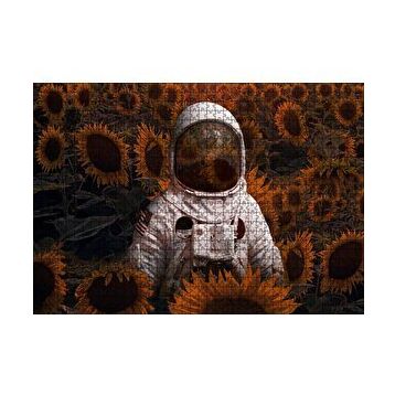 Cakapuzzle Günebakan Tarlasında Astoronot Görseli 120 Parça Ahşap Puzzle