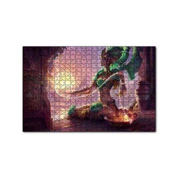 Cakapuzzle Güneşi Ören Yeşil Kıyafetli Melek 120 Parça Ahşap Puzzle