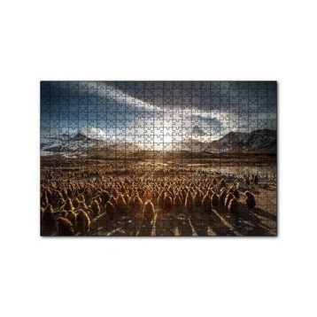 Cakapuzzle Güney Georgiada Kral Pengueni Yavruları 120 Parça Ahşap Puzzle