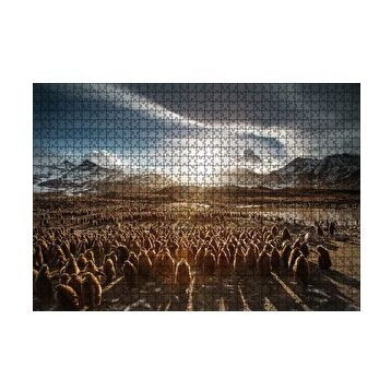 Cakapuzzle Güney Georgiada Kral Pengueni Yavruları 120 Parça Ahşap Puzzle