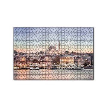 Cakapuzzle Haliçte Vapurlar ve Arkada Camiler 120 Parça Ahşap Puzzle