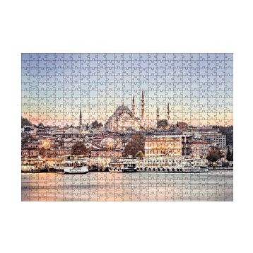 Cakapuzzle Haliçte Vapurlar ve Arkada Camiler 120 Parça Ahşap Puzzle