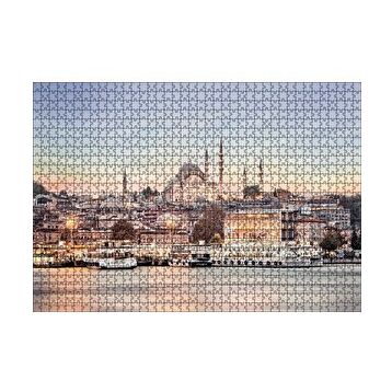 Cakapuzzle Haliçte Vapurlar ve Arkada Camiler 120 Parça Ahşap Puzzle