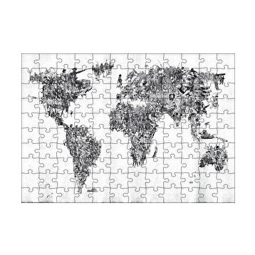 Cakapuzzle Halklardan Oluşan Dünya Haritası 120 Parça Ahşap Puzzle