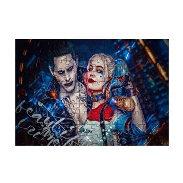 Cakapuzzle Harley Quinn ve Joker İllüstrasyon 120 Parça Ahşap Puzzle