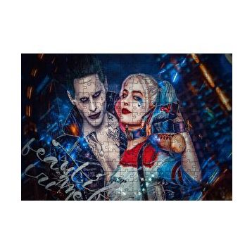 Cakapuzzle Harley Quinn ve Joker İllüstrasyon 120 Parça Ahşap Puzzle