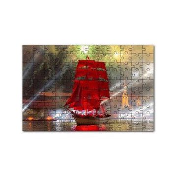 Cakapuzzle Havai Fişek Yelkenli Gemi Tekne 120 Parça Ahşap Puzzle