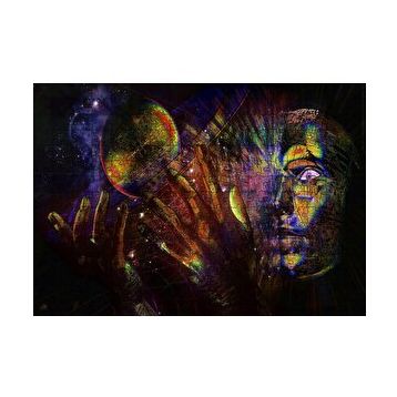 Cakapuzzle Hayal Gördüren Sanat Uzay İnsan Görseli 120 Parça Ahşap Puzzle