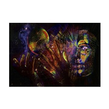 Cakapuzzle Hayal Gördüren Sanat Uzay İnsan Görseli 120 Parça Ahşap Puzzle