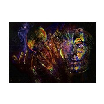 Cakapuzzle Hayal Gördüren Sanat Uzay İnsan Görseli 120 Parça Ahşap Puzzle