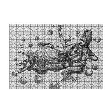 Cakapuzzle Hindu Tanrısı Vishnu Karakalem 120 Parça Ahşap Puzzle
