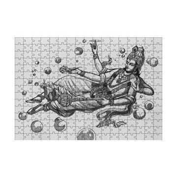 Cakapuzzle Hindu Tanrısı Vishnu Karakalem 120 Parça Ahşap Puzzle