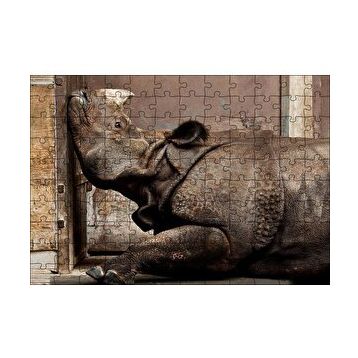 Cakapuzzle Hint Gergedanı 120 Parça Ahşap Puzzle