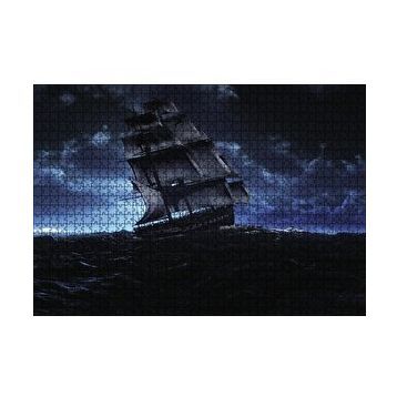 Cakapuzzle Hırçın Dalgalarda Yelkenli Gemi 120 Parça Ahşap Puzzle