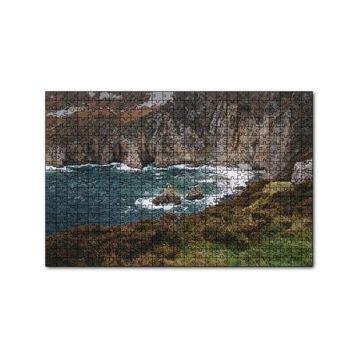 Cakapuzzle Hırçın Deniz ve Koyun Sonunda Kayalıklar 120 Parça Ahşap Puzzle