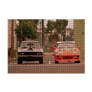 Cakapuzzle Hızlı Öfkeli Kırmızı Siyah Otomobil 120 Parça Ahşap Puzzle