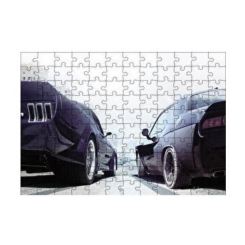 Cakapuzzle Hızlı ve Öfkeli 8 Drag Araçları 120 Parça Ahşap Puzzle