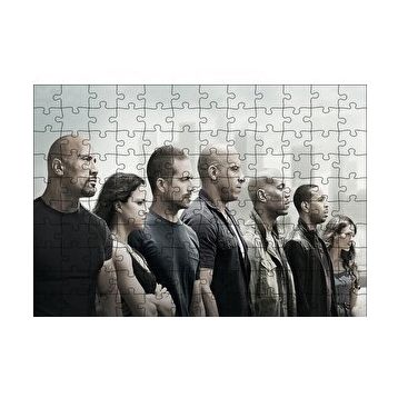 Cakapuzzle Hızlı ve Öfkeli Full Cast Afiş 120 Parça Ahşap Puzzle