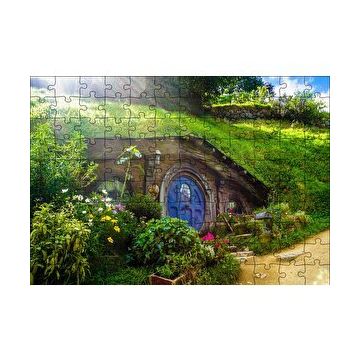 Cakapuzzle Hobbit Evi ve Bahçesi 120 Parça Ahşap Puzzle