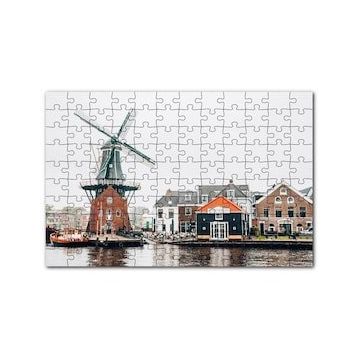 Cakapuzzle Hollanda Yeldeğirmeni ve Şirin Kasaba 120 Parça Ahşap Puzzle