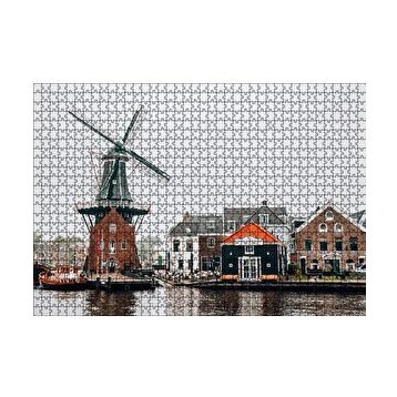 Cakapuzzle Hollanda Yeldeğirmeni ve Şirin Kasaba 120 Parça Ahşap Puzzle