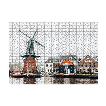 Cakapuzzle Hollanda Yeldeğirmeni ve Şirin Kasaba 120 Parça Ahşap Puzzle