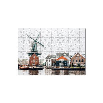 Cakapuzzle Hollanda Yeldeğirmeni ve Şirin Kasaba 120 Parça Ahşap Puzzle