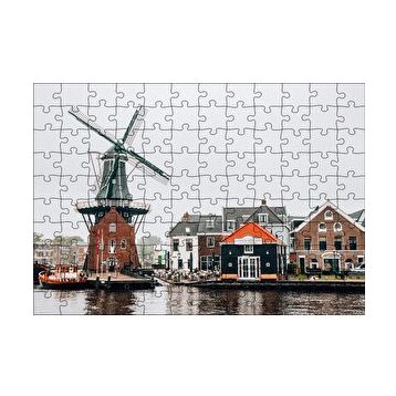 Cakapuzzle Hollanda Yeldeğirmeni ve Şirin Kasaba 120 Parça Ahşap Puzzle