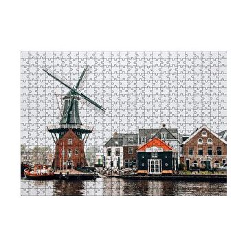 Cakapuzzle Hollanda Yeldeğirmeni ve Şirin Kasaba 120 Parça Ahşap Puzzle