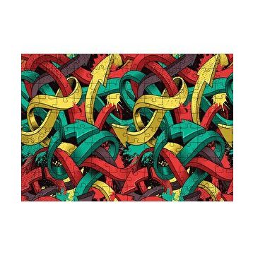 Cakapuzzle İç İçe Geşmiş Renkli Oklar Görseli 120 Parça Ahşap Puzzle
