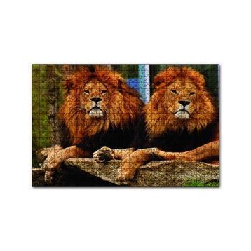 Cakapuzzle İki Aslan 120 Parça Ahşap Puzzle
