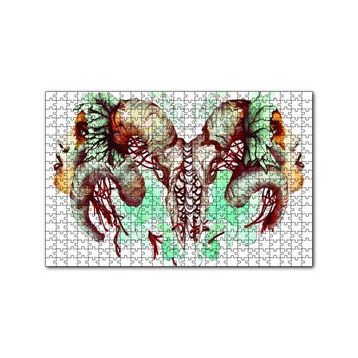 Cakapuzzle İki Çift Boynuzlu Yüz 120 Parça Ahşap Puzzle