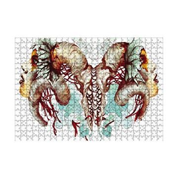 Cakapuzzle İki Çift Boynuzlu Yüz 120 Parça Ahşap Puzzle