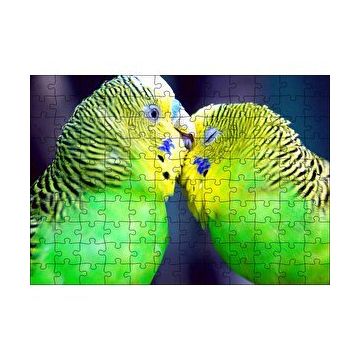 Cakapuzzle İki Muhabbet Kuşu Görseli 120 Parça Ahşap Puzzle