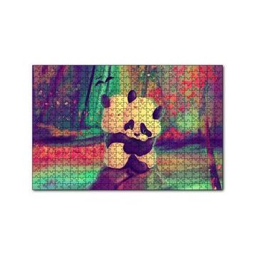 Cakapuzzle İki Pandanın Kucaklaşması Doğa Yağlı Boya Resmi 120 Parça Ahşap Puzzle