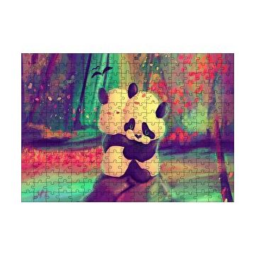 Cakapuzzle İki Pandanın Kucaklaşması Doğa Yağlı Boya Resmi 120 Parça Ahşap Puzzle