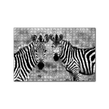 Cakapuzzle İki Sevimli Zebra Görseli 120 Parça Ahşap Puzzle