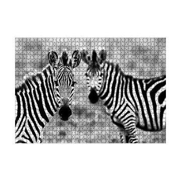 Cakapuzzle İki Sevimli Zebra Görseli 120 Parça Ahşap Puzzle