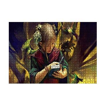 Cakapuzzle İncil Okuyan Küçük Kız ve Çiçekler 120 Parça Ahşap Puzzle